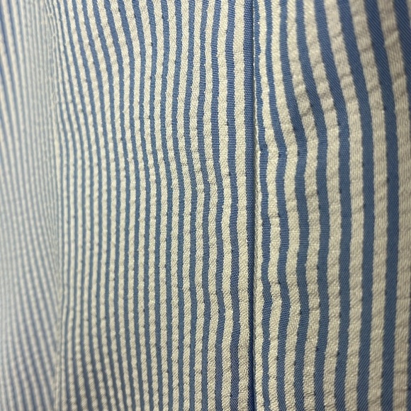 London Times seersucker crocheted front panel adorned shift midi dress Sz 6 - Picture 10 of 10